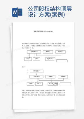 股权架构设计方案范本[股权架构设计方案范本怎么写]